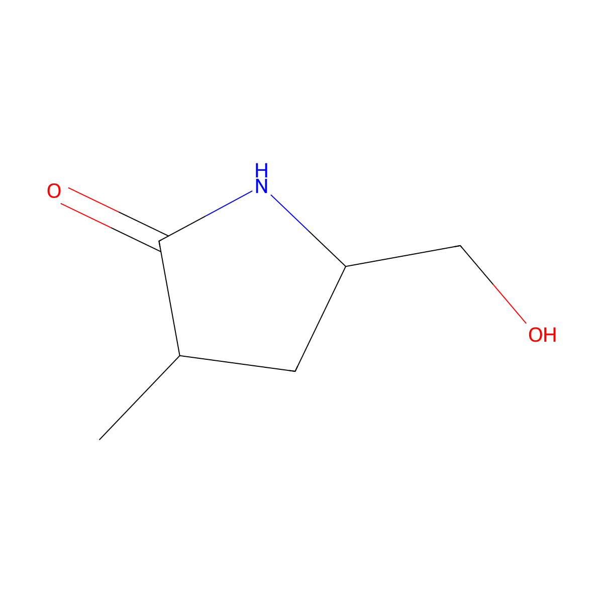(3S,5R)-5-(Hydroxymethyl)-3-methylpyrrolidin-2-one molecular structure, CAS 1929608-81-0