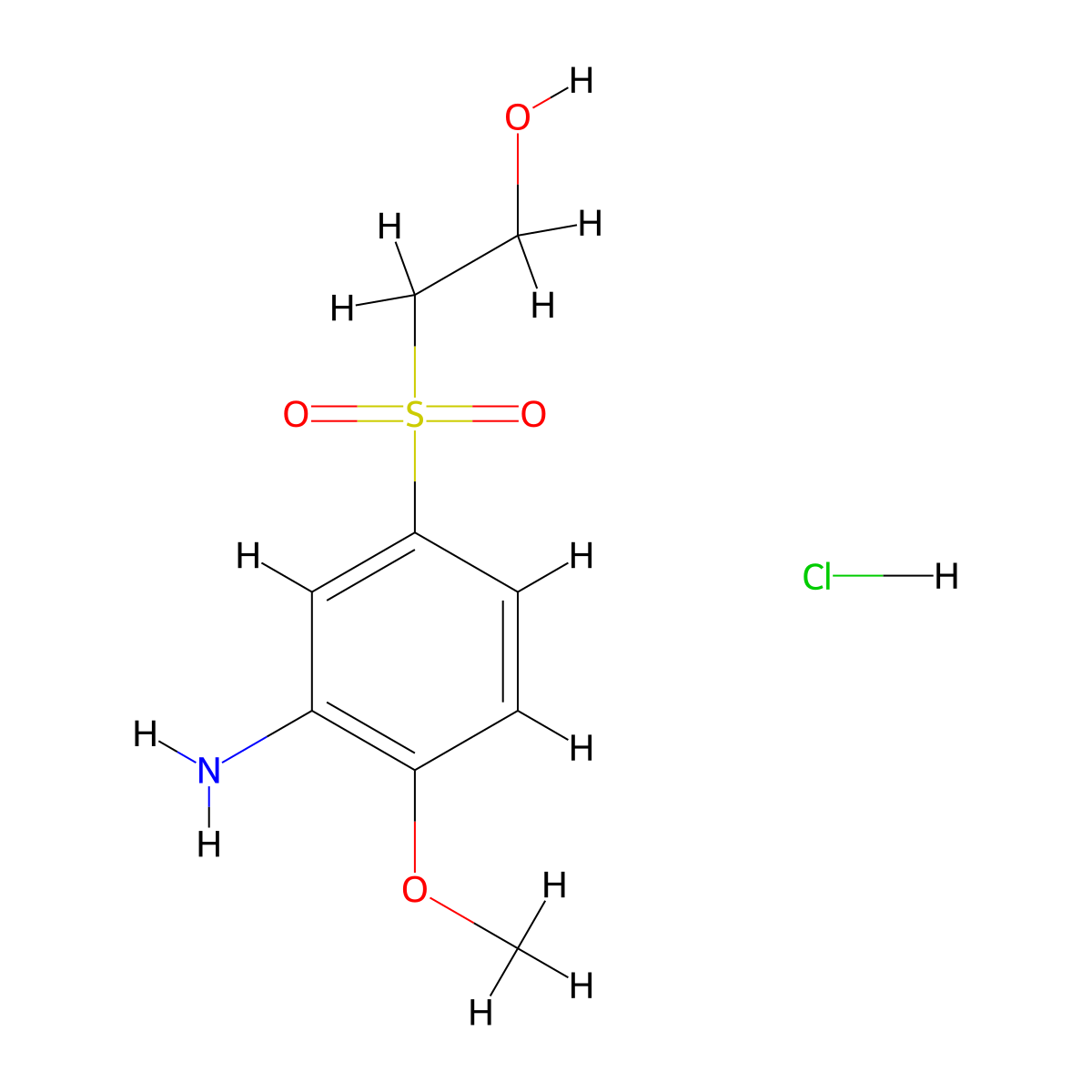 2-(3-Amino-4-methoxyphenyl)sulfonylethanol;hydrochloride molecular structure, CAS 19297-33-7
