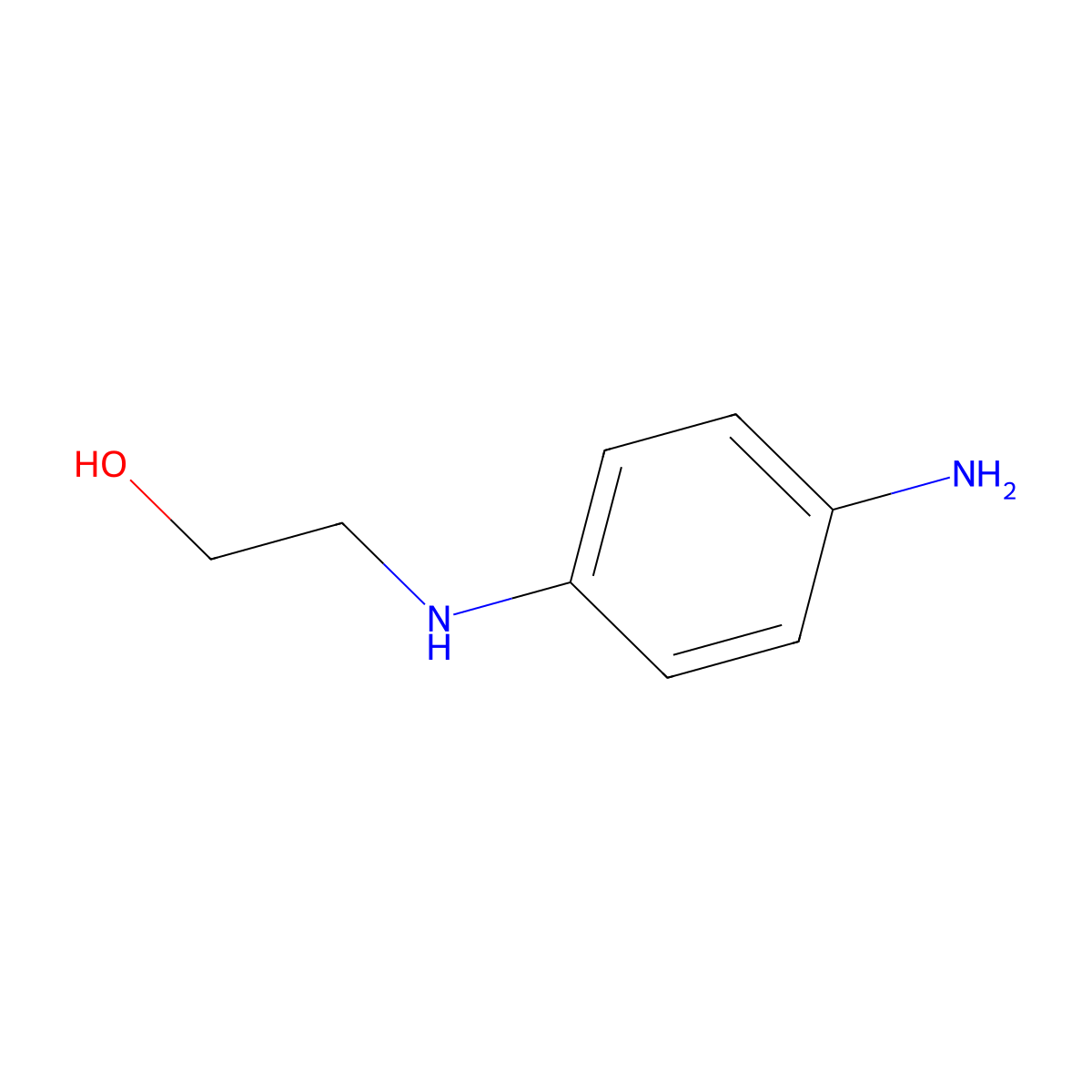 2-((4-Aminophenyl)amino)ethanol molecular structure, CAS 19298-14-7