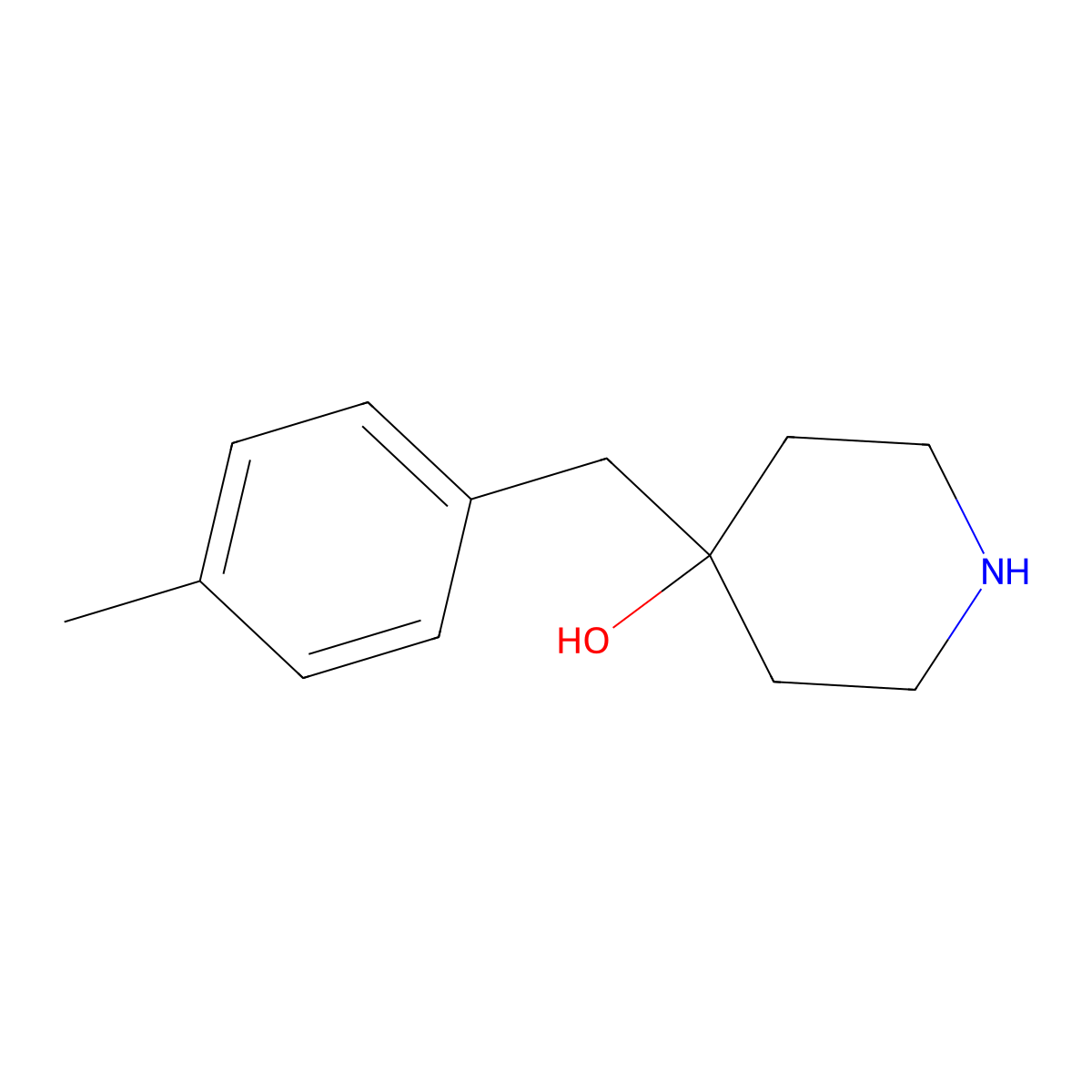 4-(4-Methylbenzyl)-piperidin-4-ol molecular structure, CAS 192990-05-9