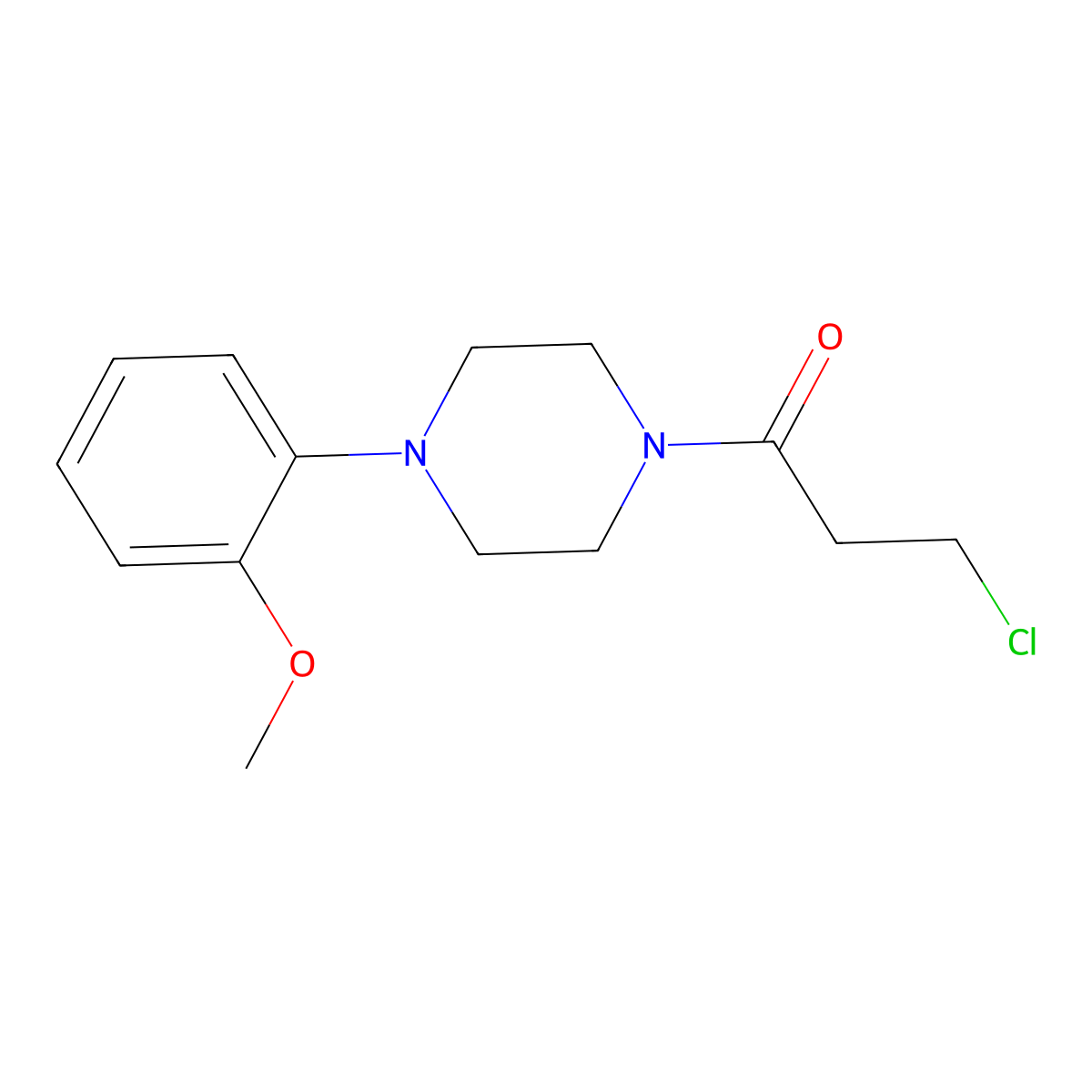 Piperazine, 1-(3-chloro-1-oxopropyl)-4-(2-methoxyphenyl)- molecular structure, CAS 192992-92-0
