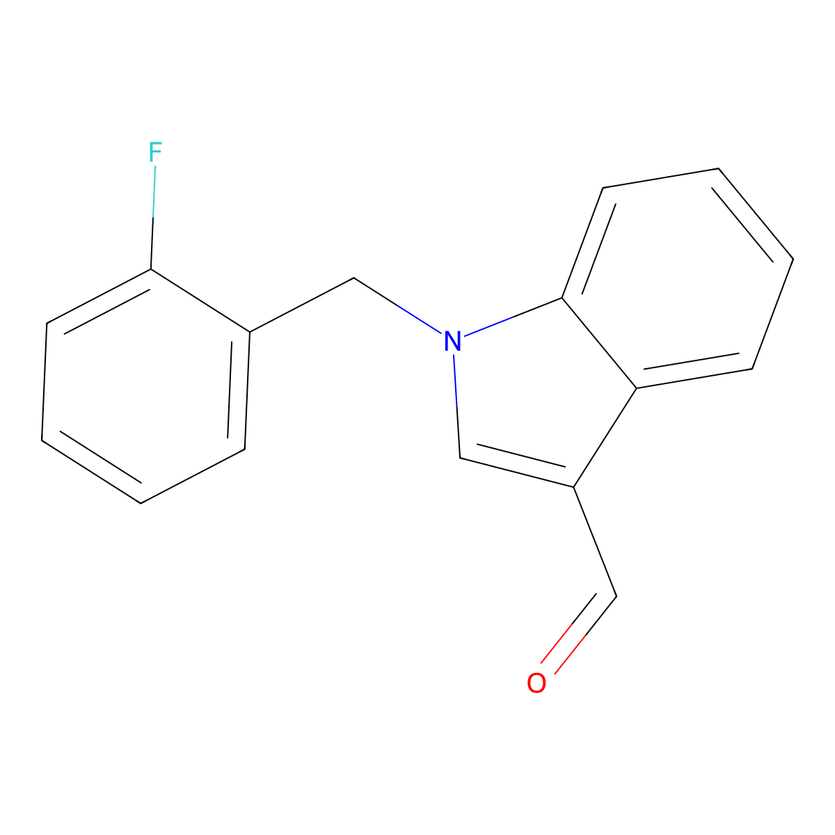 1-(2-fluorobenzyl)-1H-indole-3-carbaldehyde molecular structure, CAS 192997-17-4