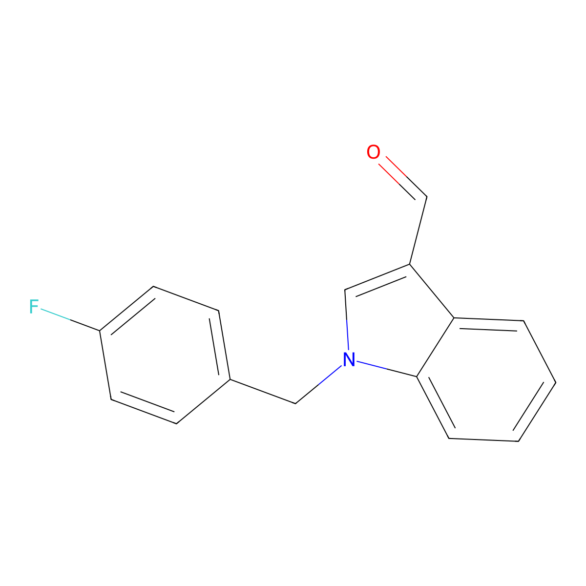 1-(4-fluorobenzyl)-1H-indole-3-carbaldehyde molecular structure, CAS 192997-23-2
