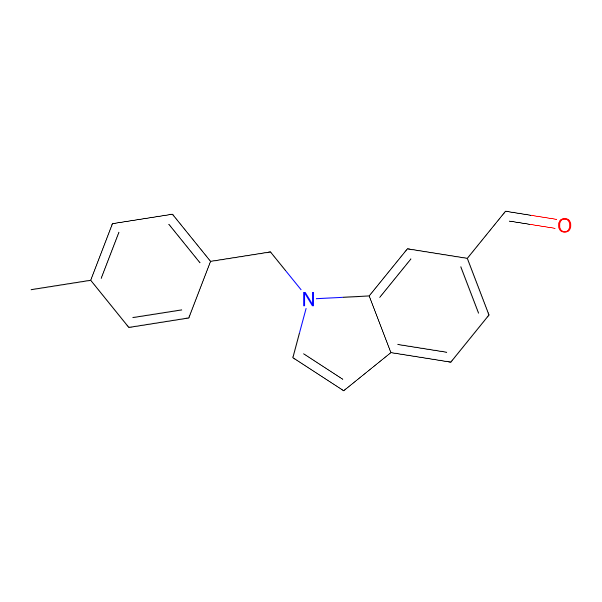 1-(4-methylbenzyl)-1H-indole-6-carbaldehyde molecular structure, CAS 192997-34-5