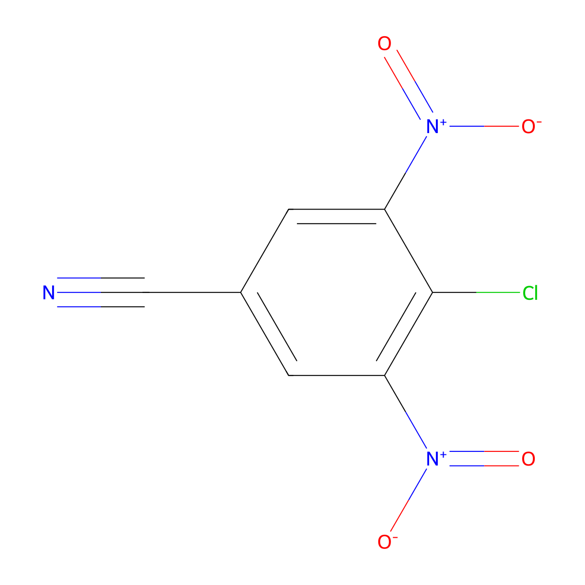 4-Chloro-3,5-dinitrobenzonitrile molecular structure, CAS 1930-72-9