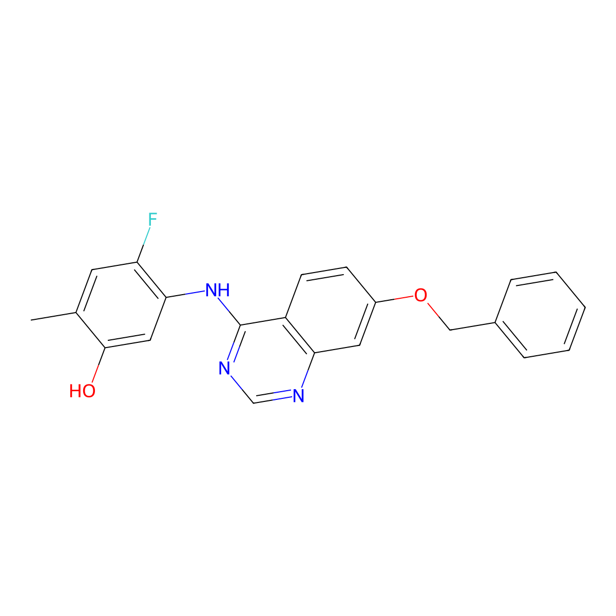 5-((7-(Benzyloxy)quinazolin-4-yl)amino)-4-fluoro-2-methylphenol molecular structure, CAS 193001-14-8