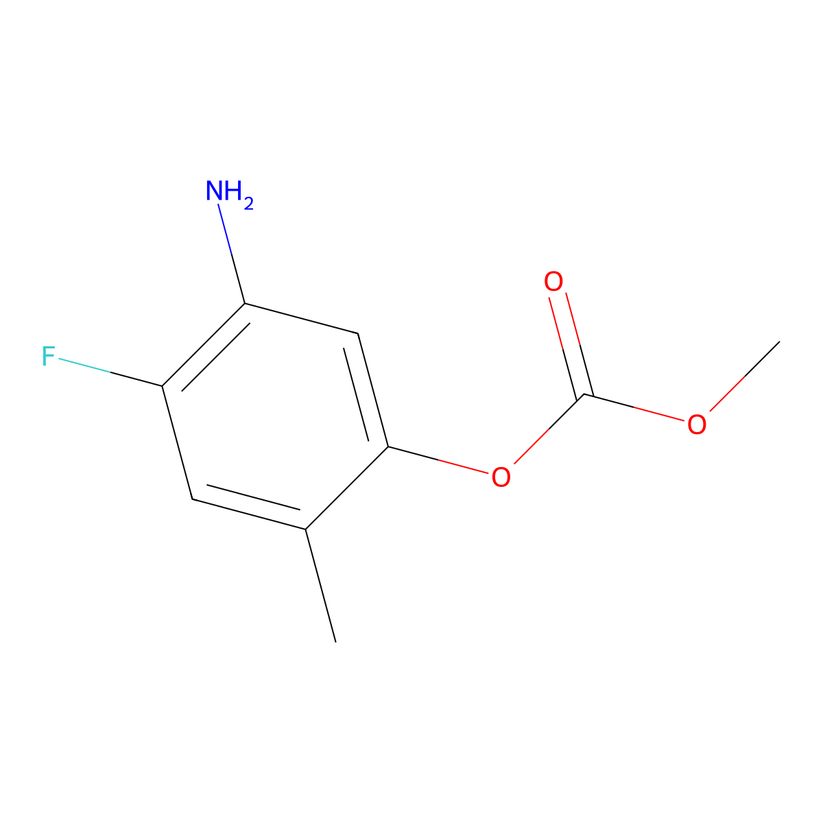 5-Amino-4-fluoro-2-methylphenyl Methoxyformate molecular structure, CAS 193001-52-4