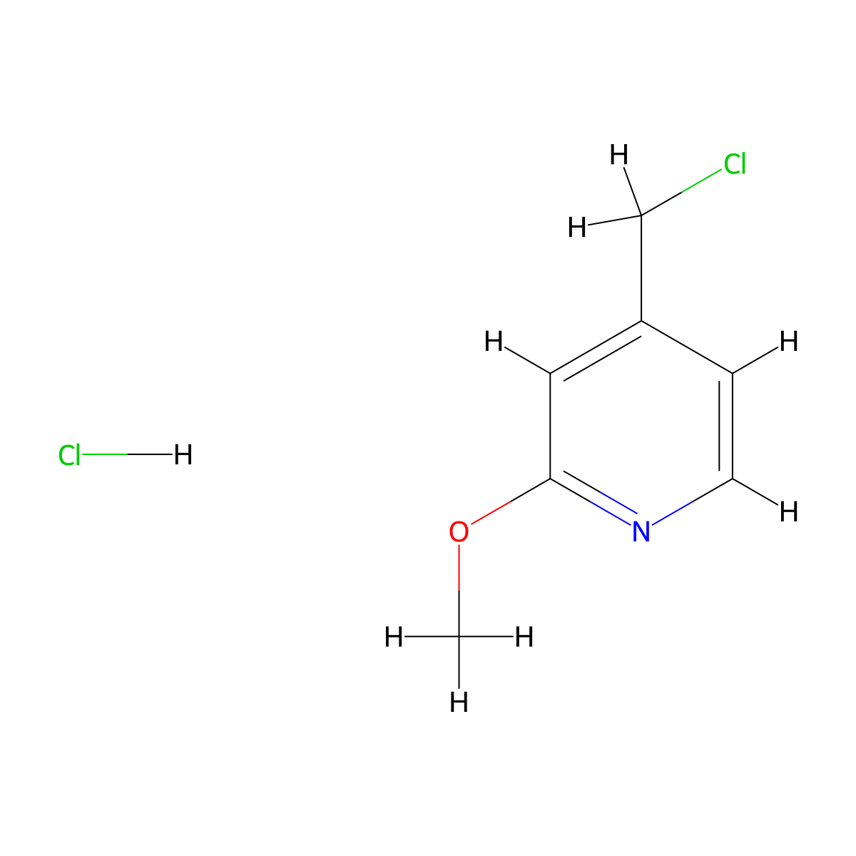 4-(Chloromethyl)-2-methoxypyridine hydrochloride molecular structure, CAS 193001-96-6