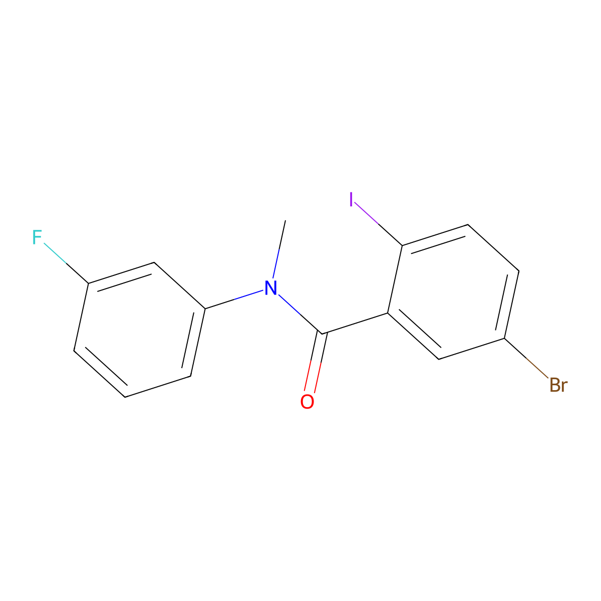 5-Bromo-N-(3-fluorophenyl)-2-iodo-N-methylbenzamide molecular structure, CAS 1930074-15-9