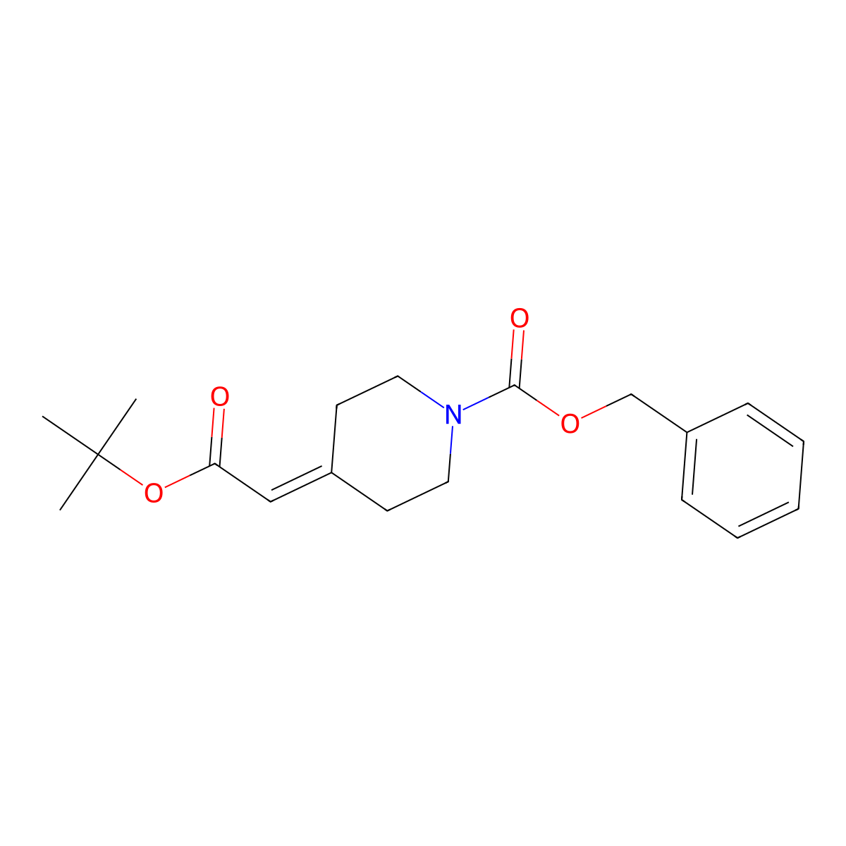 Phenylmethyl 4-[2-(1,1-dimethylethoxy)-2-oxoethylidene]-1-piperidinecarboxylate molecular structure, CAS 193022-93-4