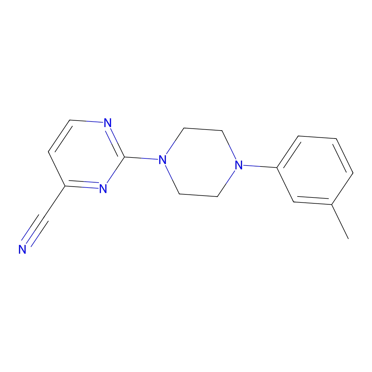 2-[4-(3-Methylphenyl)piperazin-1-yl]pyrimidine-4-carbonitrile molecular structure, CAS 1930533-64-4
