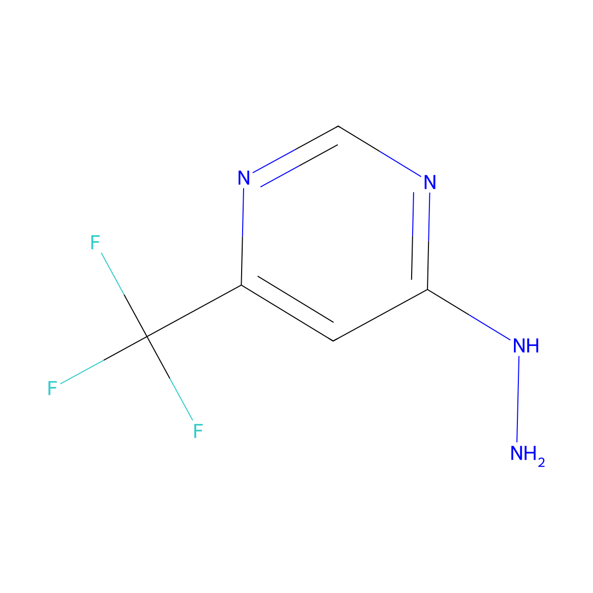 4-Hydrazinyl-6-(trifluoromethyl)pyrimidine molecular structure, CAS 193068-56-3