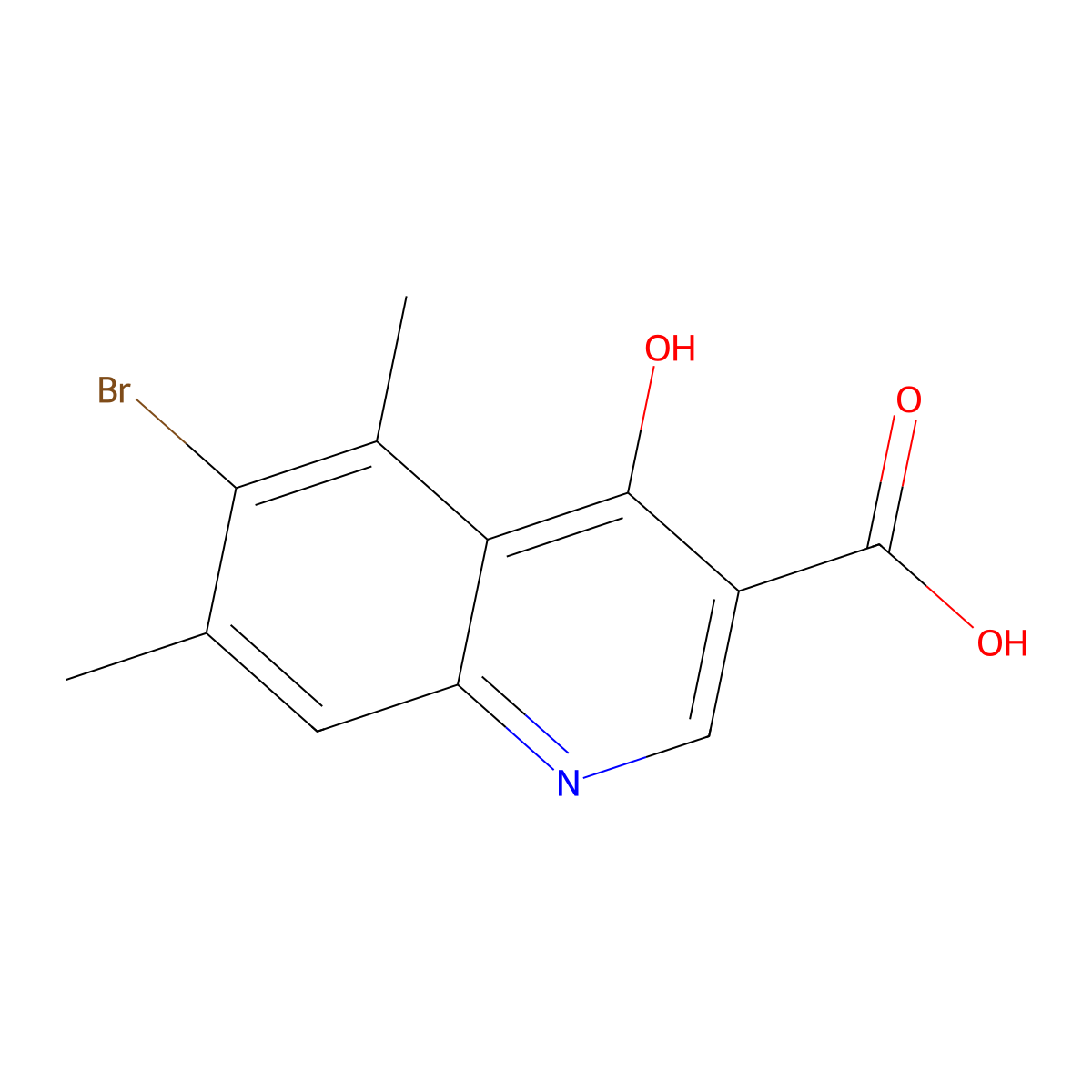 6-Bromo-5,7-dimethyl-4-oxo-1,4-dihydroquinoline-3-carboxylic acid molecular structure, CAS 1930754-85-0