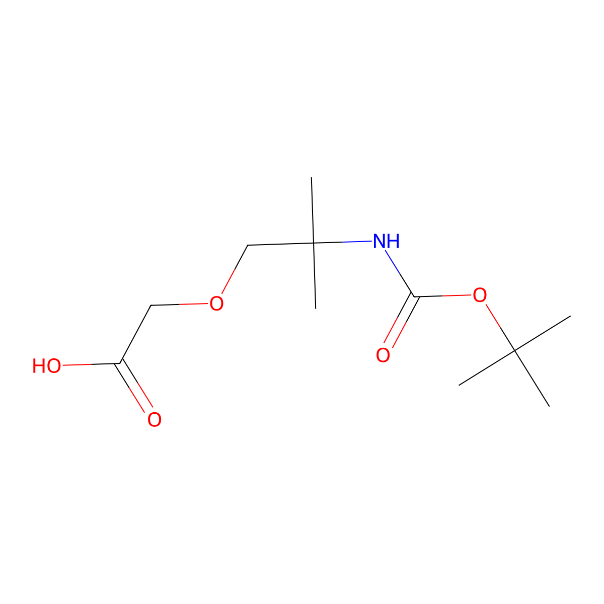(2-Bocamino-2-methyl-propoxy)-acetic acid molecular structure, CAS 193085-32-4