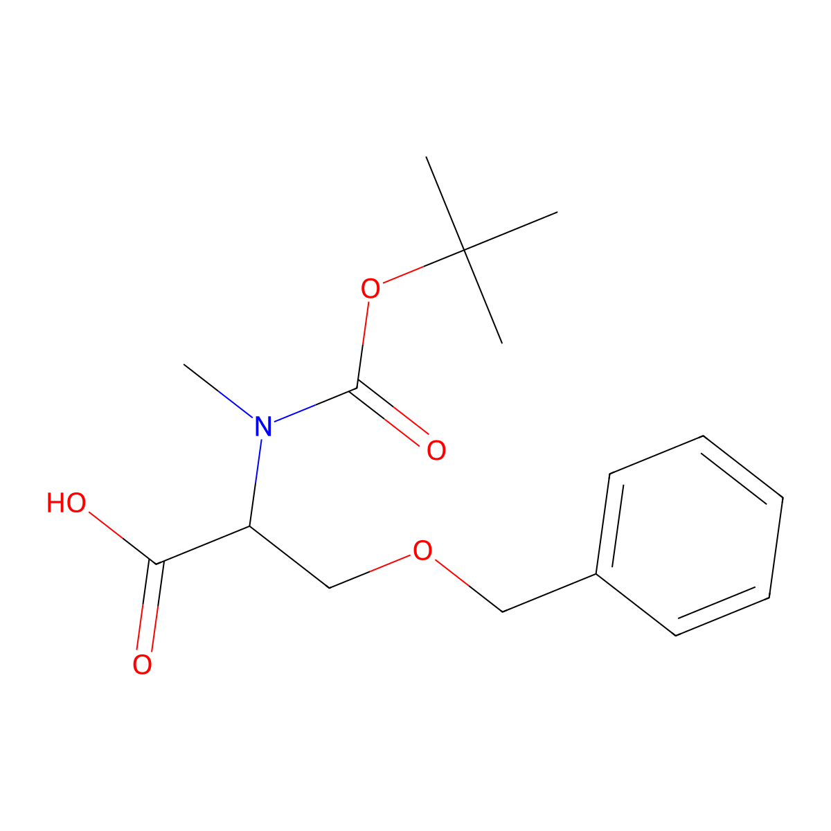 Boc-N-Me-D-Ser(Bzl)-OH molecular structure, CAS 193085-38-0