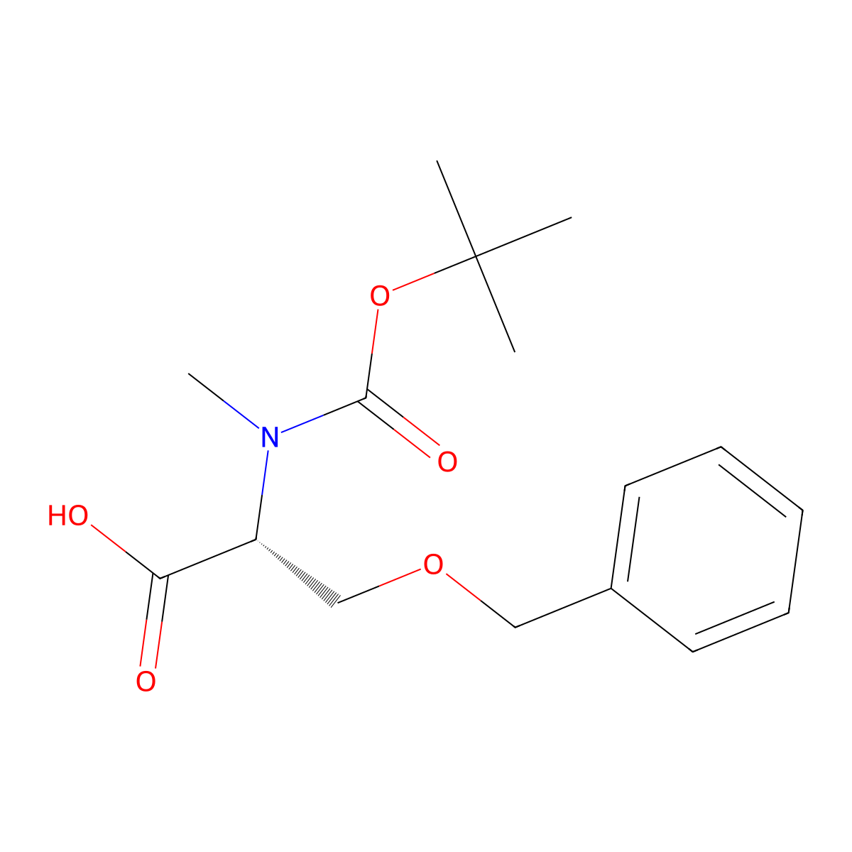 Boc-N-Me-D-Ser(Bzl)-OH molecular structure, CAS 193085-38-0