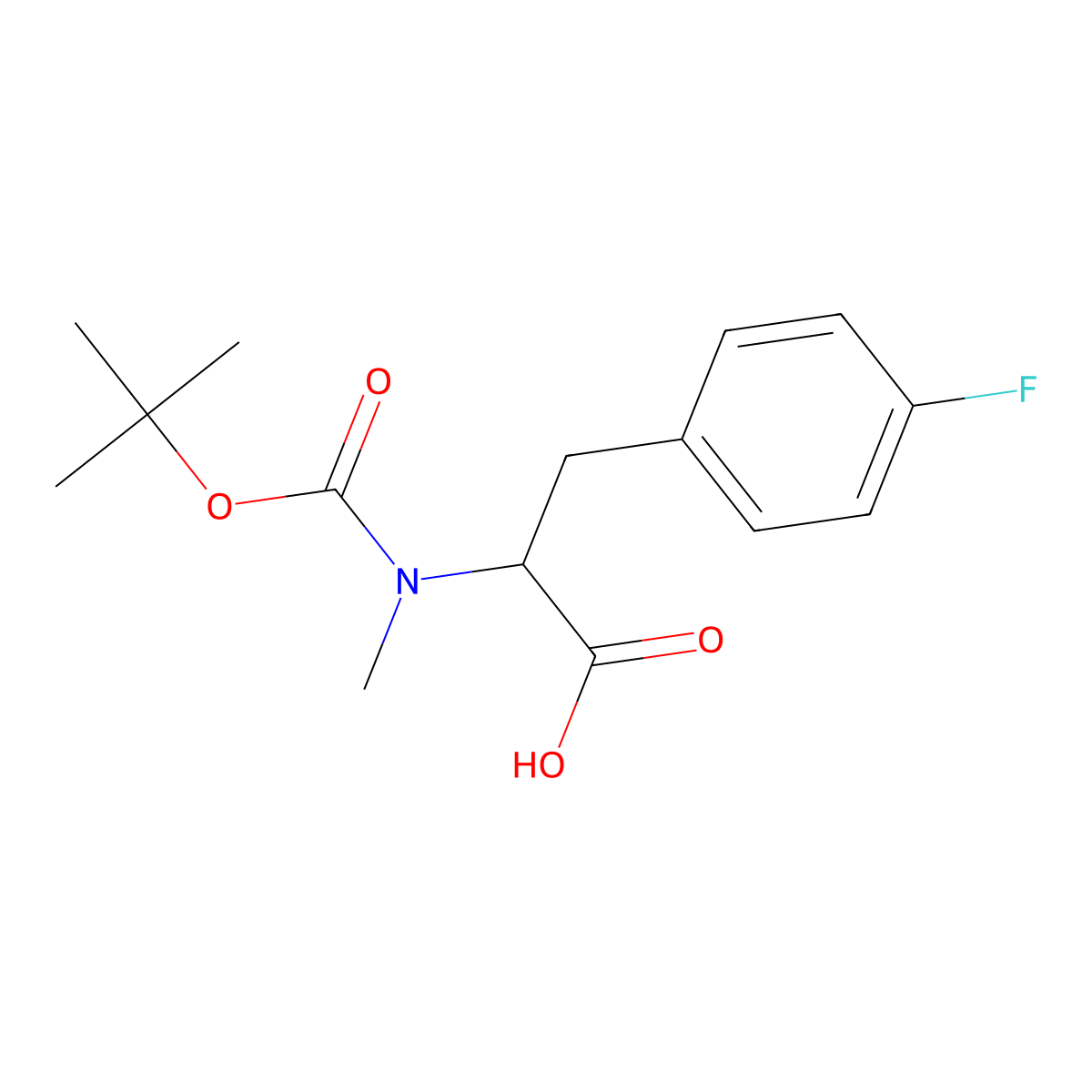 N-Boc-N-methyl-4-fluoro-D-phenylalanine molecular structure, CAS 193085-53-9