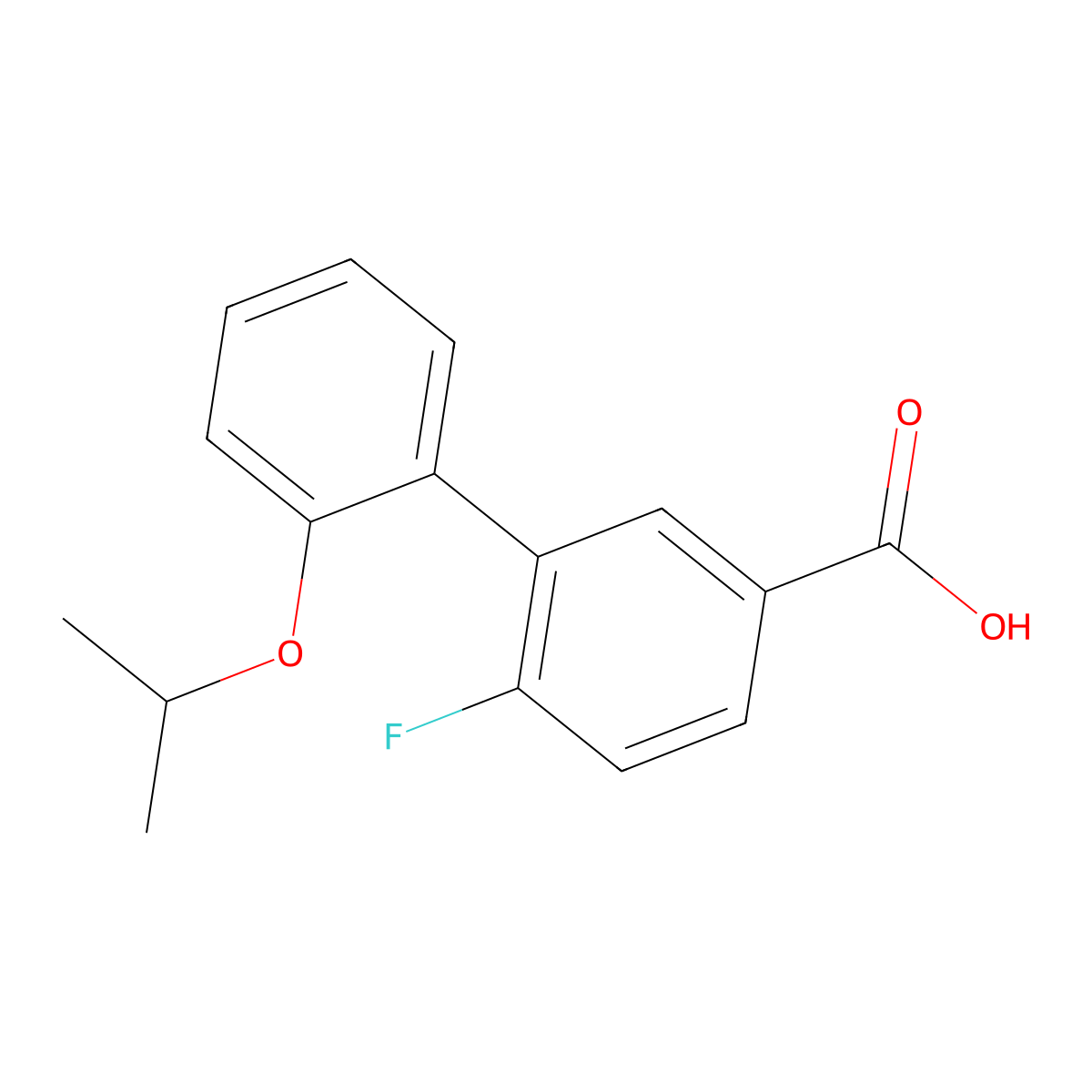 6-Fluoro-2'-(1-methylethoxy)[1,1'-biphenyl]-3-carboxylic acid molecular structure, CAS 1930853-53-4