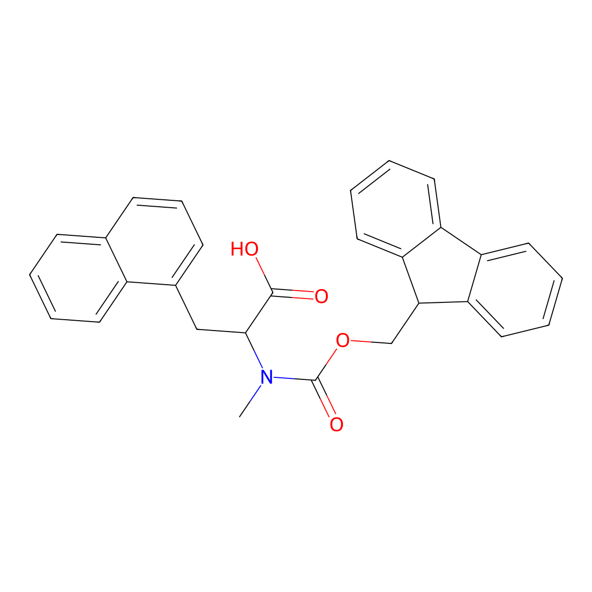 N-Fmoc-N-methyl-3-(1-naphthyl)-D-alanine molecular structure, CAS 193086-27-0