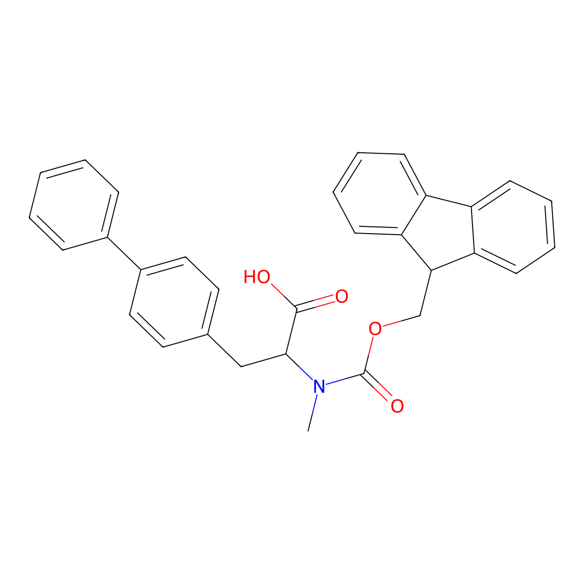 Fmoc-N-Me-D-Bip(4,4)-OH molecular structure, CAS 193086-73-6