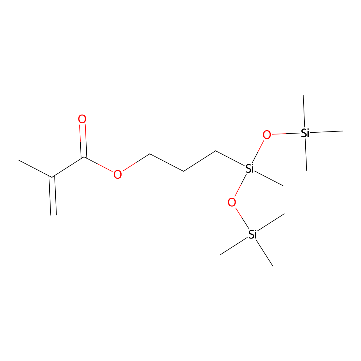 2-Propenoic acid, 2-methyl-, 3-[1,3,3,3-tetramethyl-1-[(trimethylsilyl)oxy]-1-disiloxanyl]propyl ester molecular structure, CAS 19309-90-1