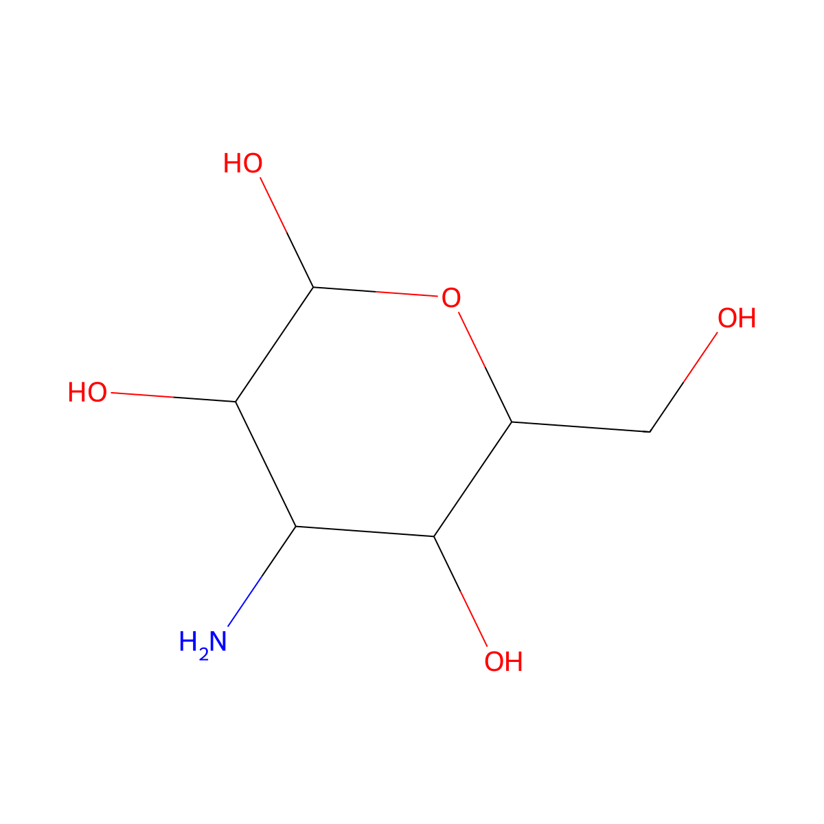 3-amino-3-deoxy-D-glucopyranose molecular structure, CAS 19309-98-9