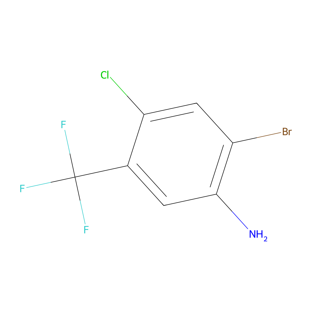 2-Bromo-4-chloro-5-(trifluoromethyl)aniline molecular structure, CAS 193090-44-7