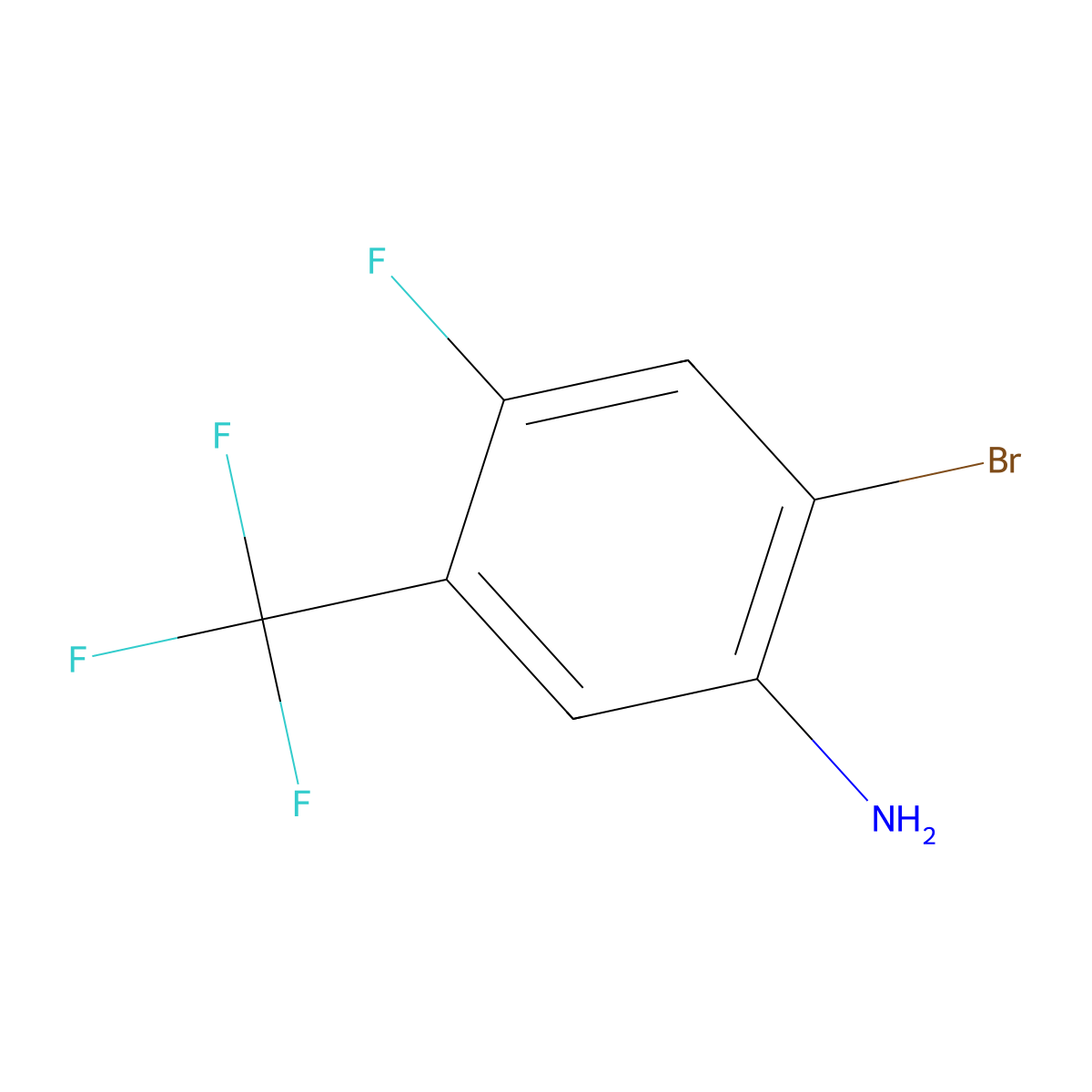 2-Bromo-4-fluoro-5-(trifluoromethyl)aniline molecular structure, CAS 193090-60-7