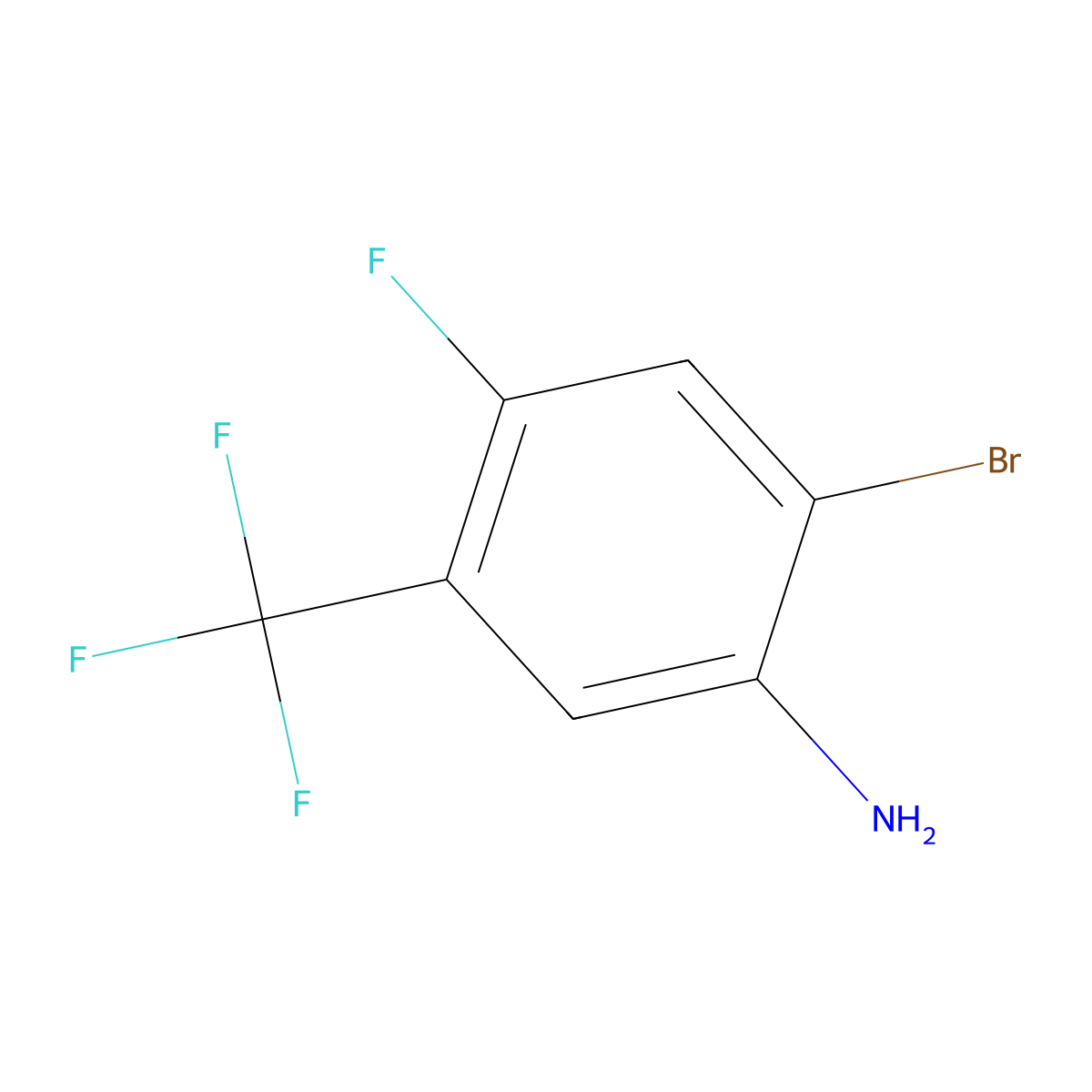 2-Bromo-4-fluoro-5-(trifluoromethyl)aniline molecular structure, CAS 193090-60-7