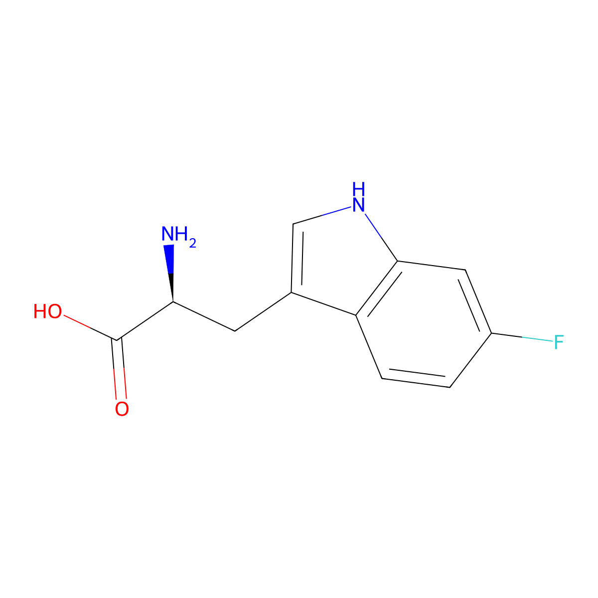6-Fluorotryptophan, L- molecular structure, CAS 19310-00-0