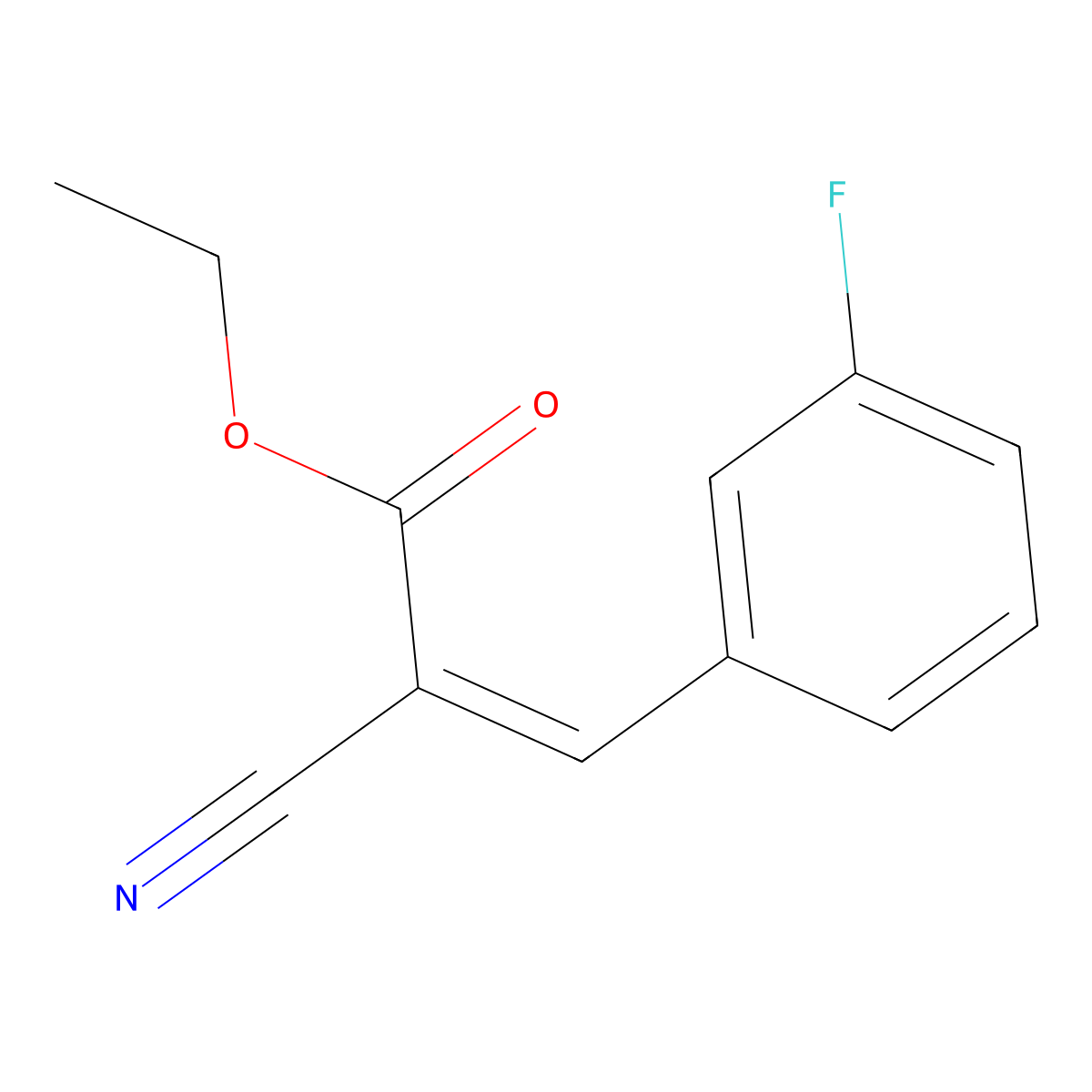 2-Cyano-3-(3-fluoro-phenyl)-acrylic acid ethyl ester molecular structure, CAS 19310-52-2