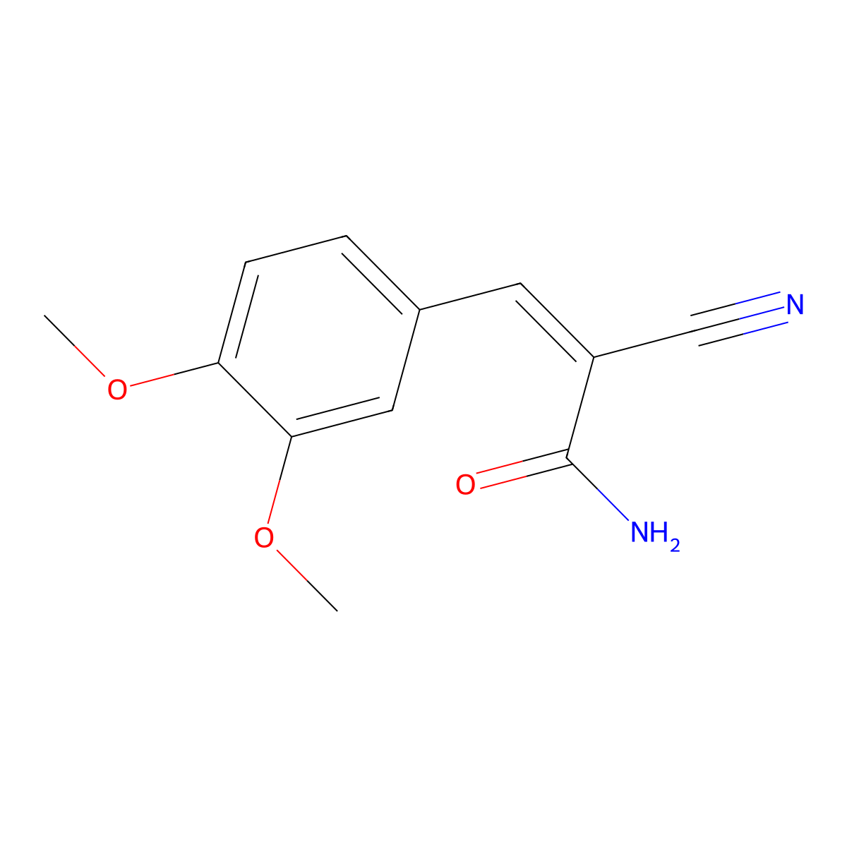 Alpha-cyano-3,4-dimethoxycinnamamide molecular structure, CAS 19310-63-5
