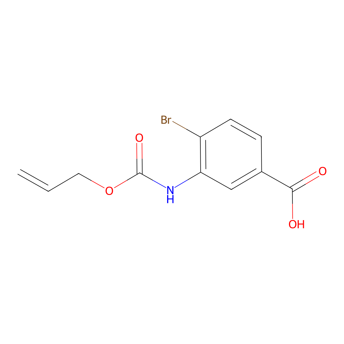 4-Bromo-3-{[(prop-2-en-1-yloxy)carbonyl]amino}benzoic acid molecular structure, CAS 1931038-87-7