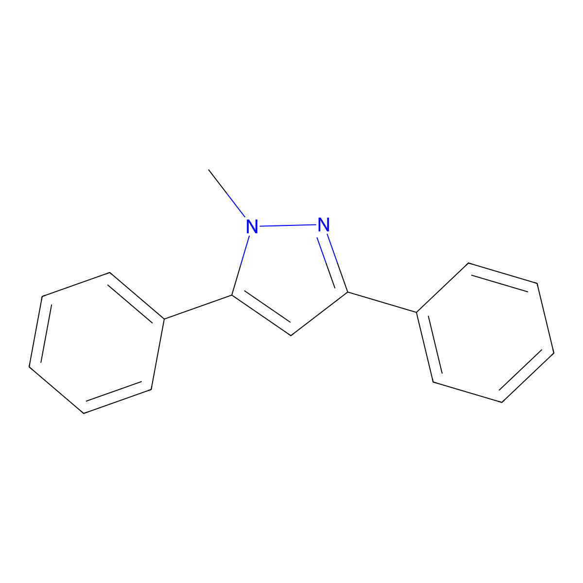 1-Methyl-3,5-diphenylpyrazole molecular structure, CAS 19311-79-6