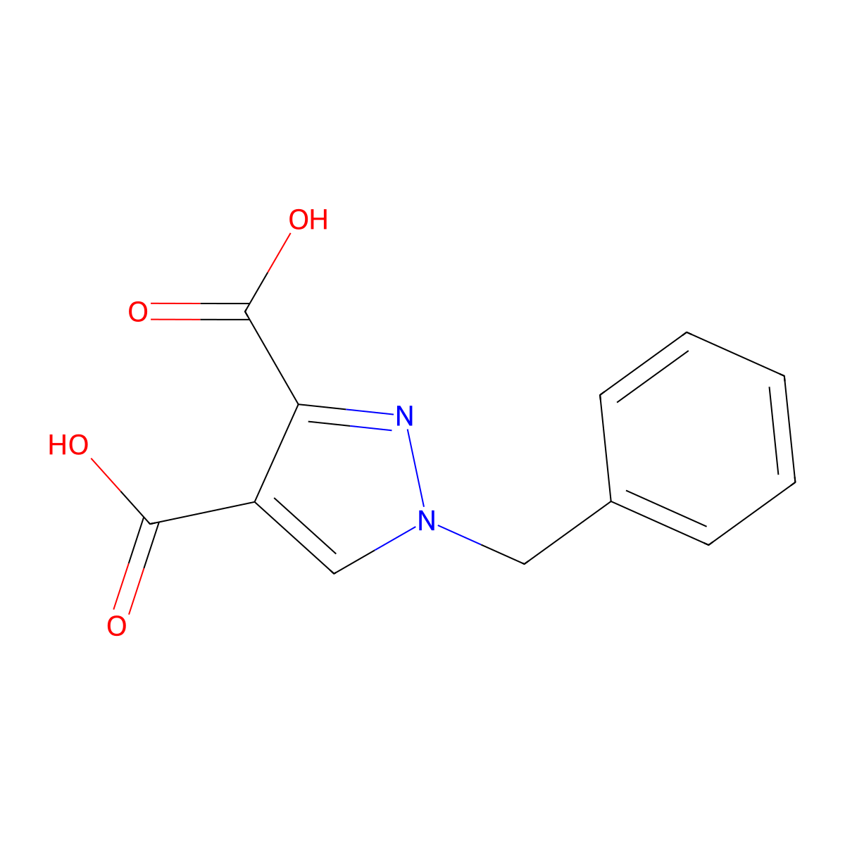 1-benzyl-1H-pyrazole-3,4-dicarboxylic acid molecular structure, CAS 19311-81-0