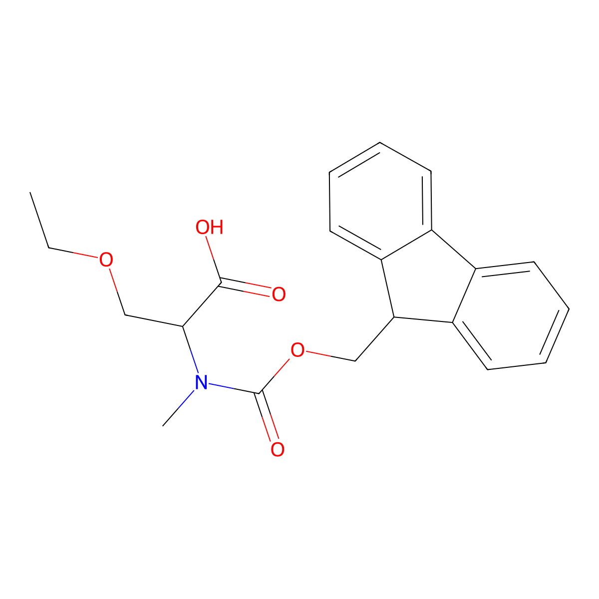 (S)-2-((((9H-Fluoren-9-YL)methoxy)carbonyl)(methyl)amino)-3-ethoxypropanoic acid molecular structure, CAS 1931107-98-0