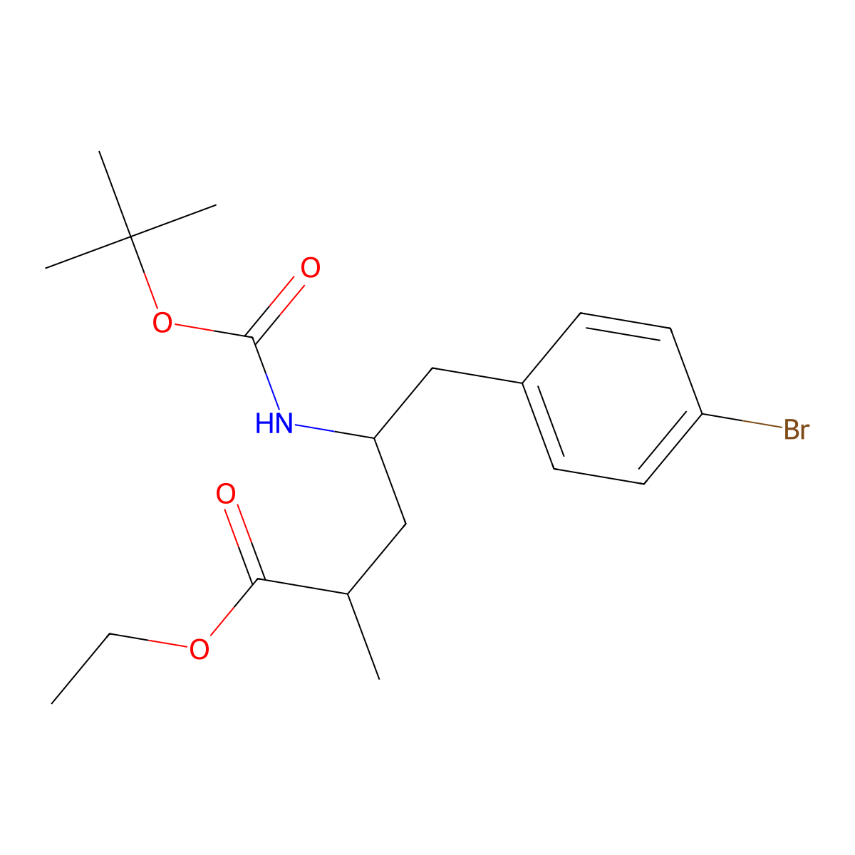 (2R,4S)-Ethyl 5-(4-bromophenyl)-4-(boc-amino)-2-methylpentanoate molecular structure, CAS 1931129-45-1