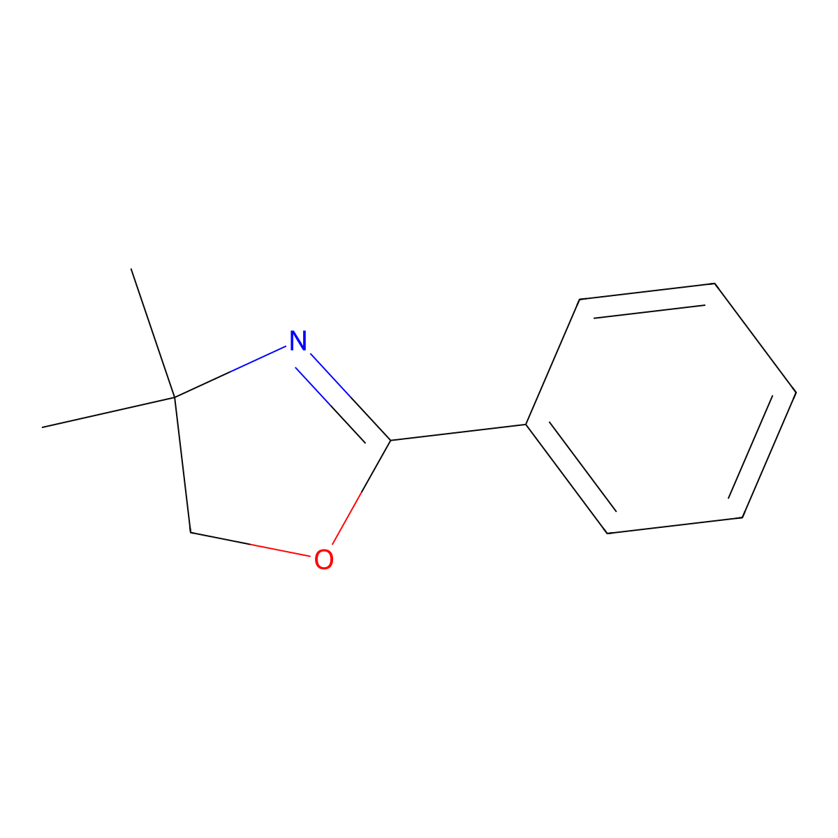 4,4-Dimethyl-2-phenyl-2-oxazoline molecular structure, CAS 19312-06-2