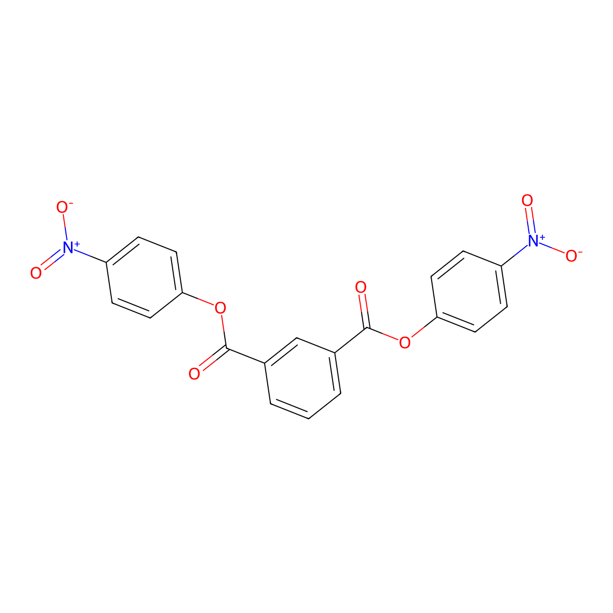 Bis(4-nitrophenyl) benzene-1,3-dicarboxylate molecular structure, CAS 19312-30-2