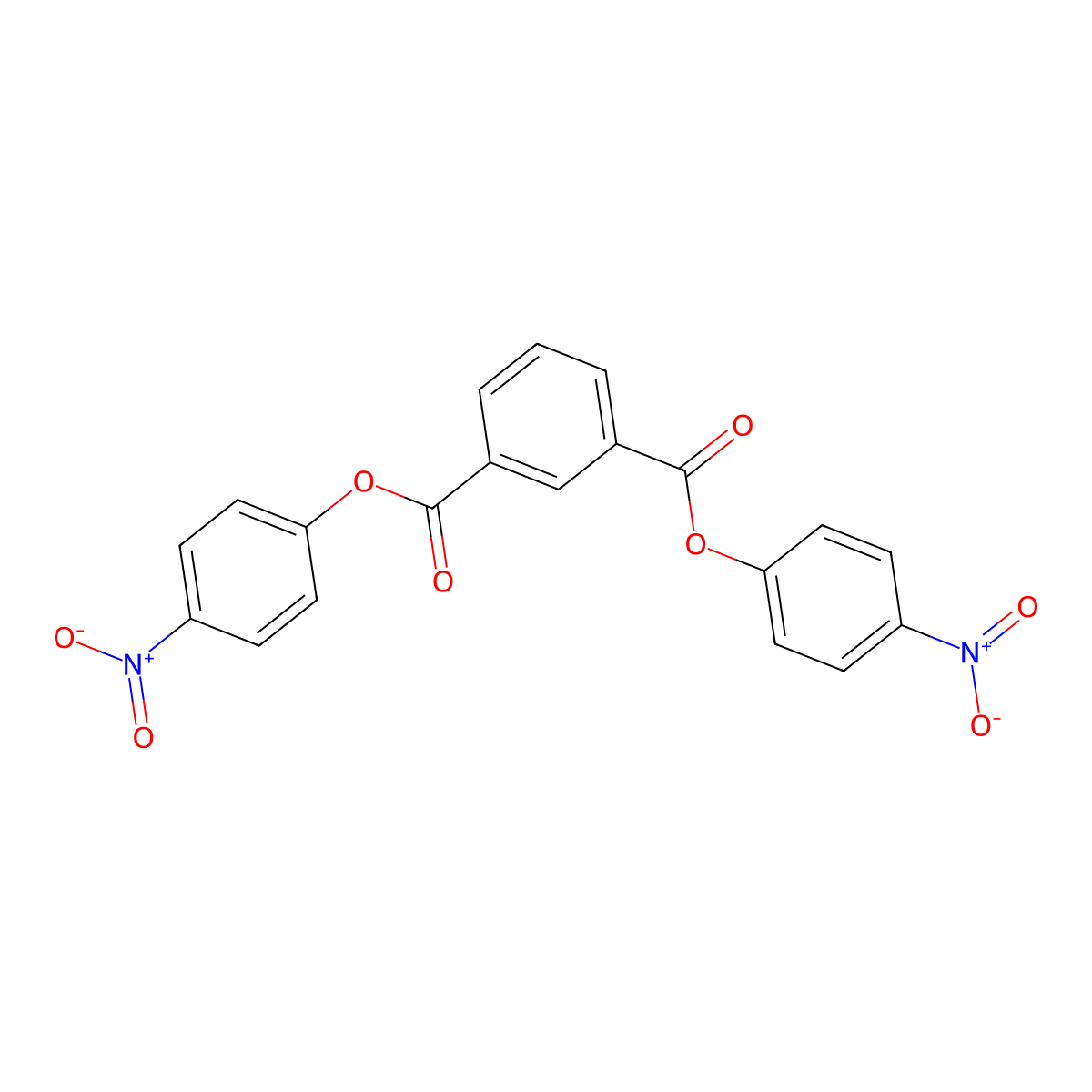 Bis(4-nitrophenyl) benzene-1,3-dicarboxylate molecular structure, CAS 19312-30-2
