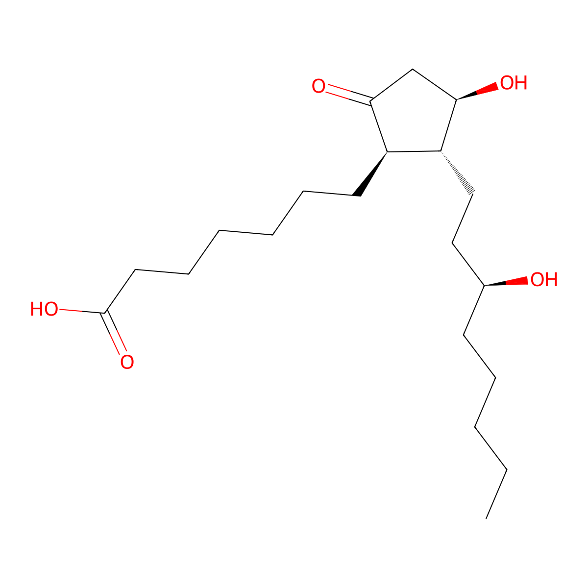 Dihydroprostaglandin E1 molecular structure, CAS 19313-28-1