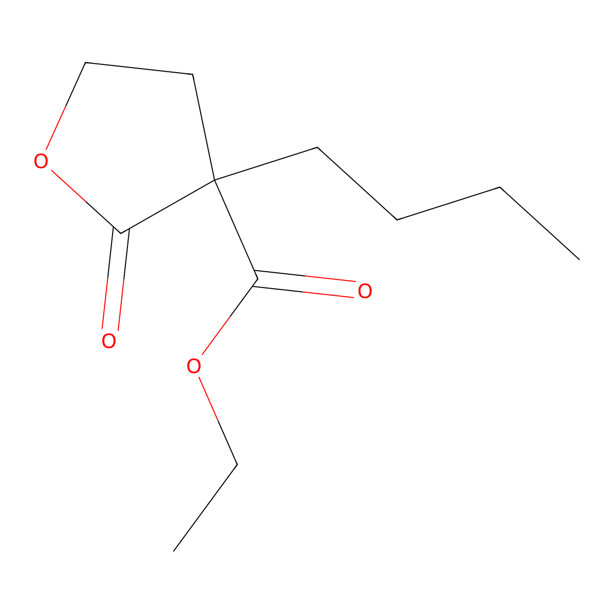 Ethyl 3-butyl-2-oxotetrahydrofuran-3-carboxylate molecular structure, CAS 19313-65-6