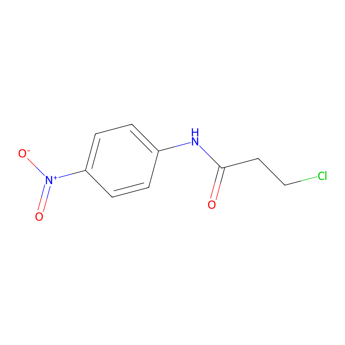3-chloro-N-(4-nitrophenyl)propanamide molecular structure, CAS 19313-88-3