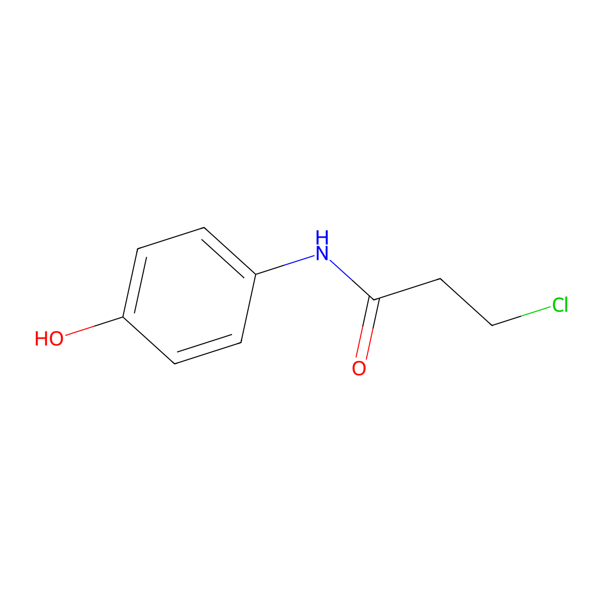 3-chloro-N-(4-hydroxyphenyl)propanamide molecular structure, CAS 19314-10-4