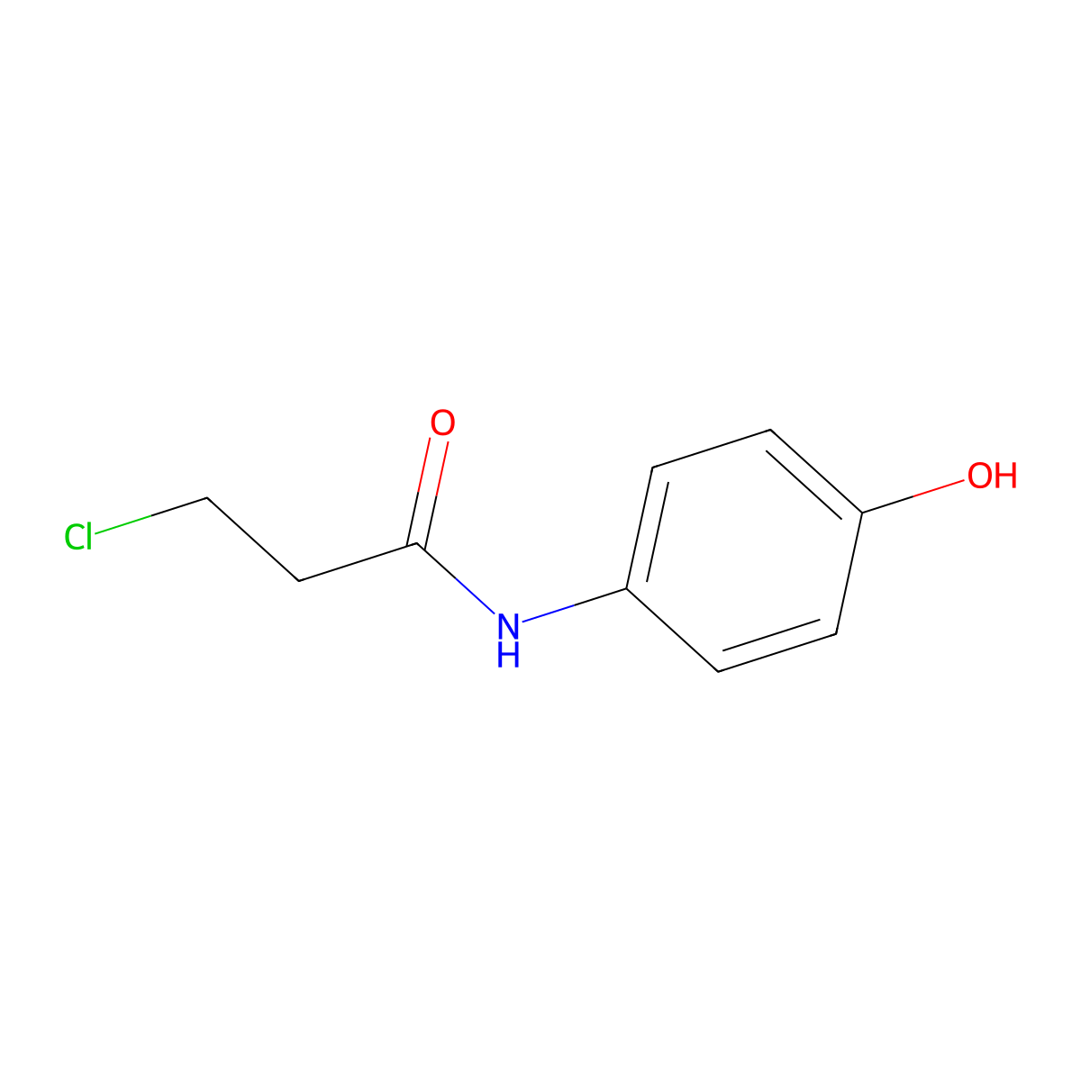 3-chloro-N-(4-hydroxyphenyl)propanamide molecular structure, CAS 19314-10-4