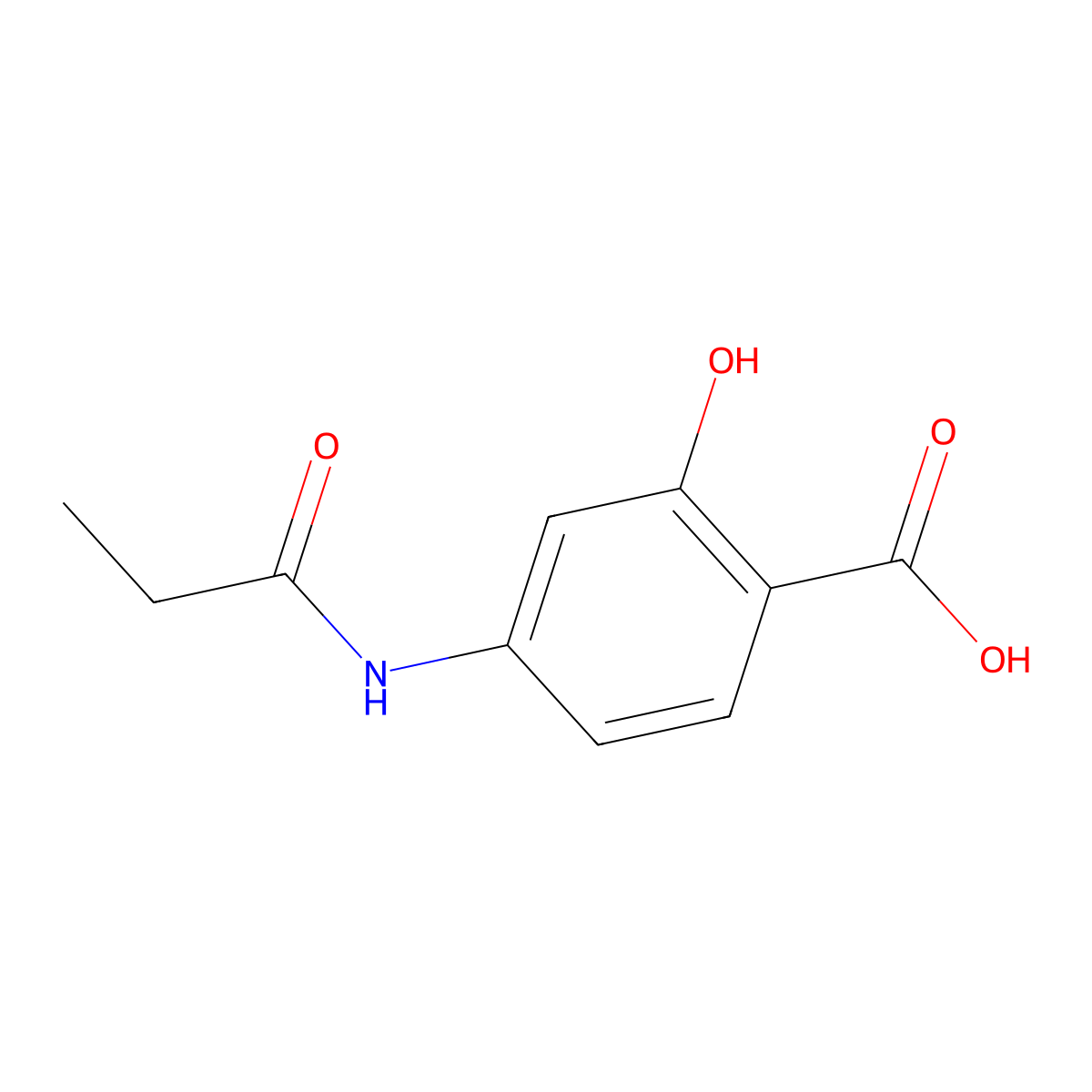 2-Hydroxy-4-propionamidobenzoic acid molecular structure, CAS 19314-12-6