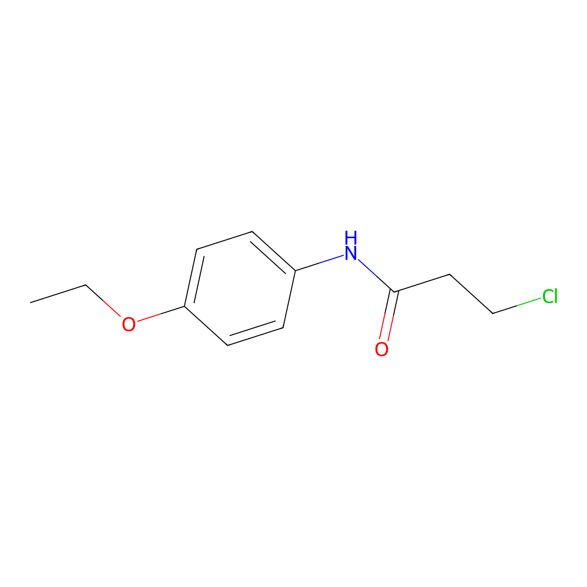 3-chloro-N-(4-ethoxyphenyl)propanamide molecular structure, CAS 19314-15-9