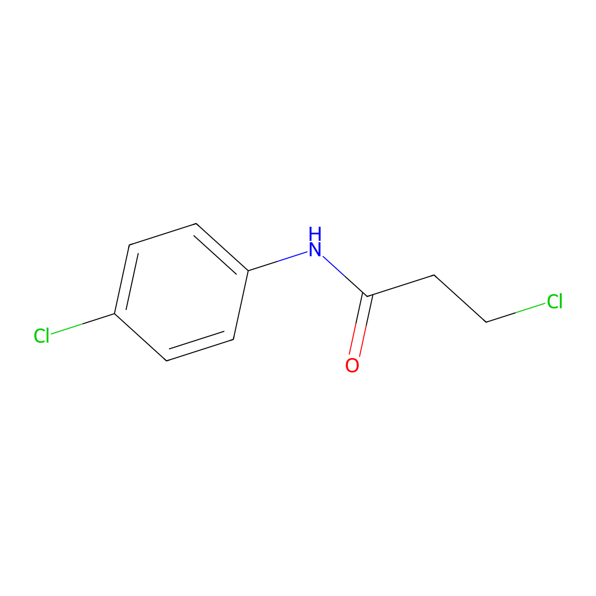 3-Chloro-N-(4-chlorophenyl)propanamide molecular structure, CAS 19314-16-0