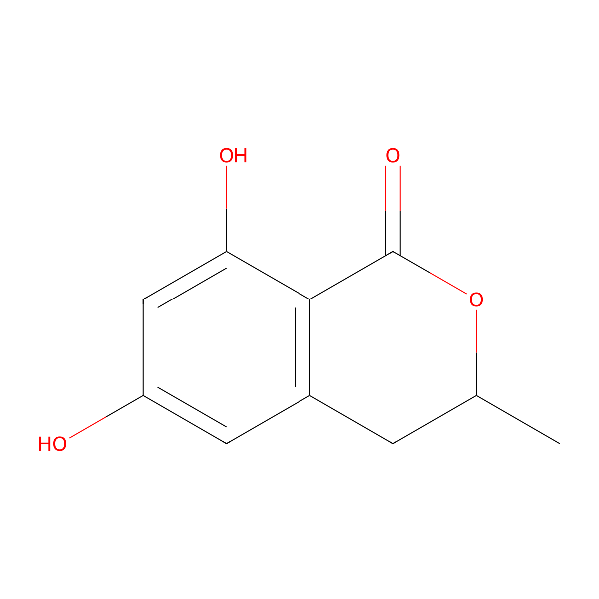 Isocoumarin, 3,4-dihydro-6,8-dihydroxy-3-methyl- molecular structure, CAS 19314-92-2