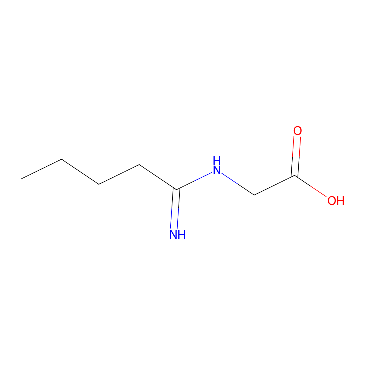 2-Pentanimidamidoacetic acid molecular structure, CAS 193140-43-1